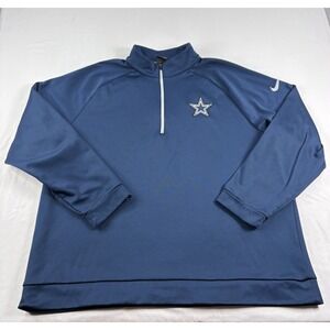 Dallas Cowboys Nike Sweatshirt Mens 3XL Blue Dri Fit 1/4 Zip Pullover NFL